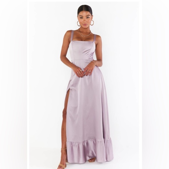 Show Me Your Mumu Clarissa Corset Dress in Dusty Purple Luxe Satin XL - Picture 5 of 6